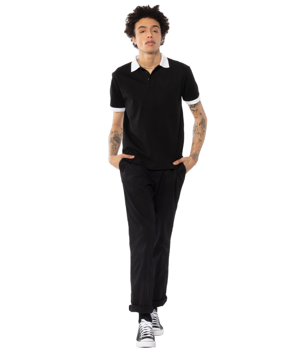 Two-Tone Short Sleeve Polo