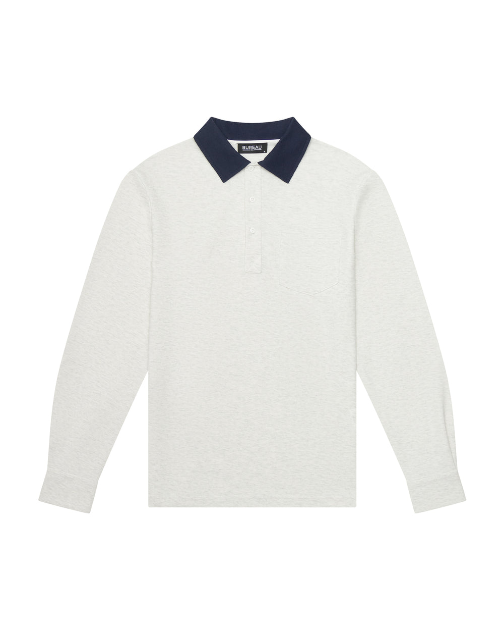 Two-Tone Long Sleeve Script Polo