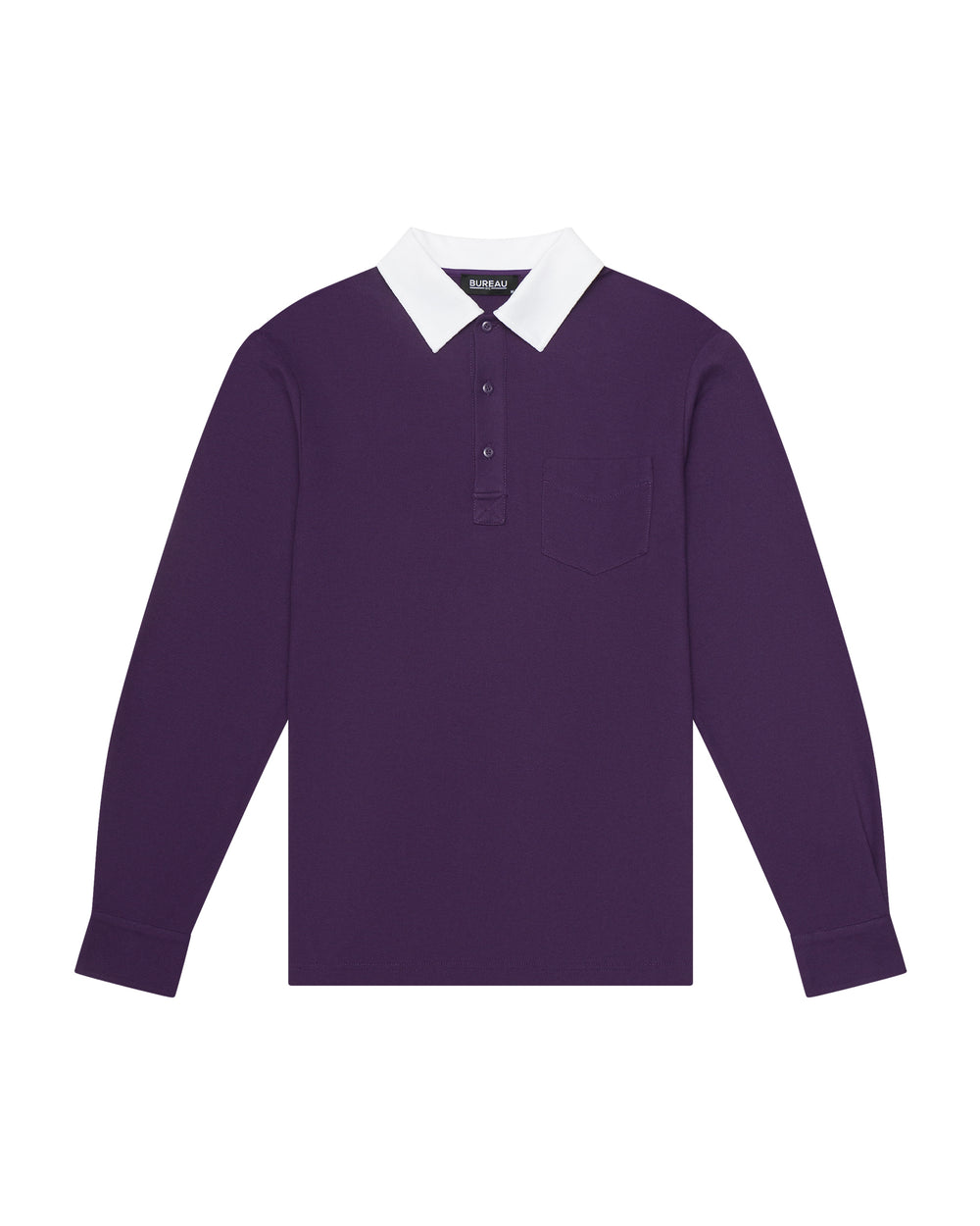 Two-Tone Long Sleeve Script Polo