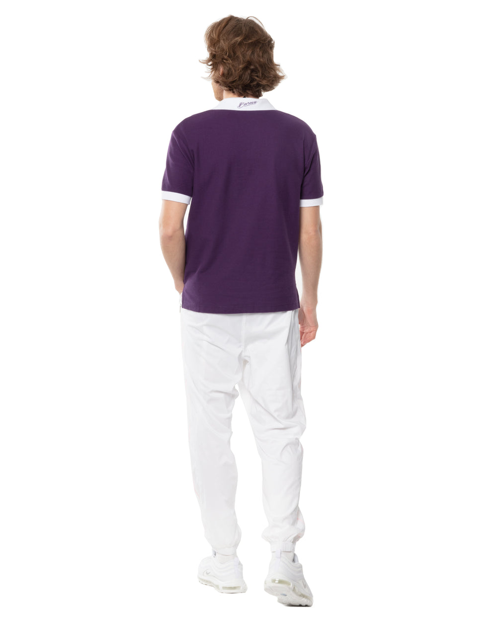 Two-Tone Short Sleeve Script Polo