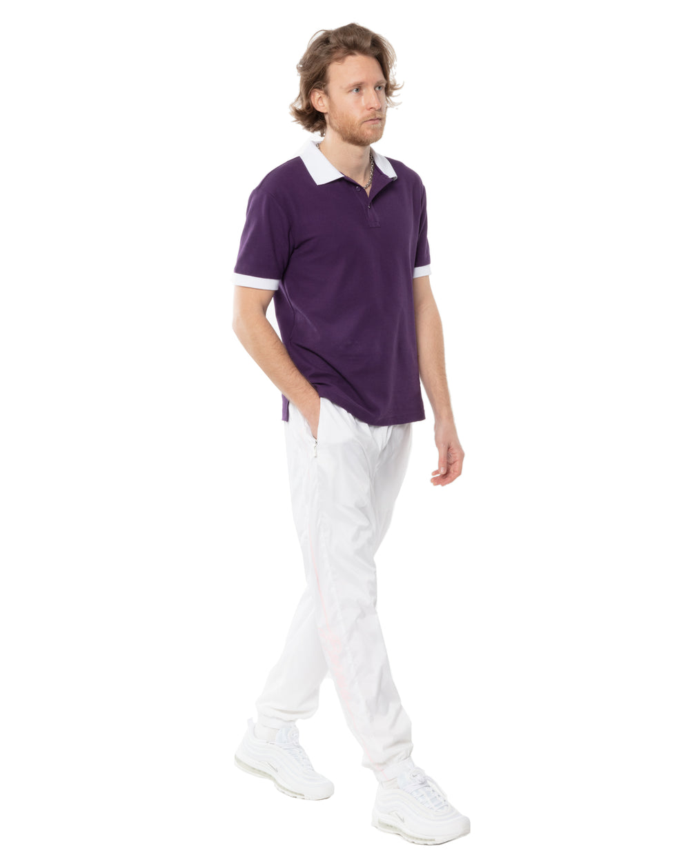 Two-Tone Short Sleeve Script Polo