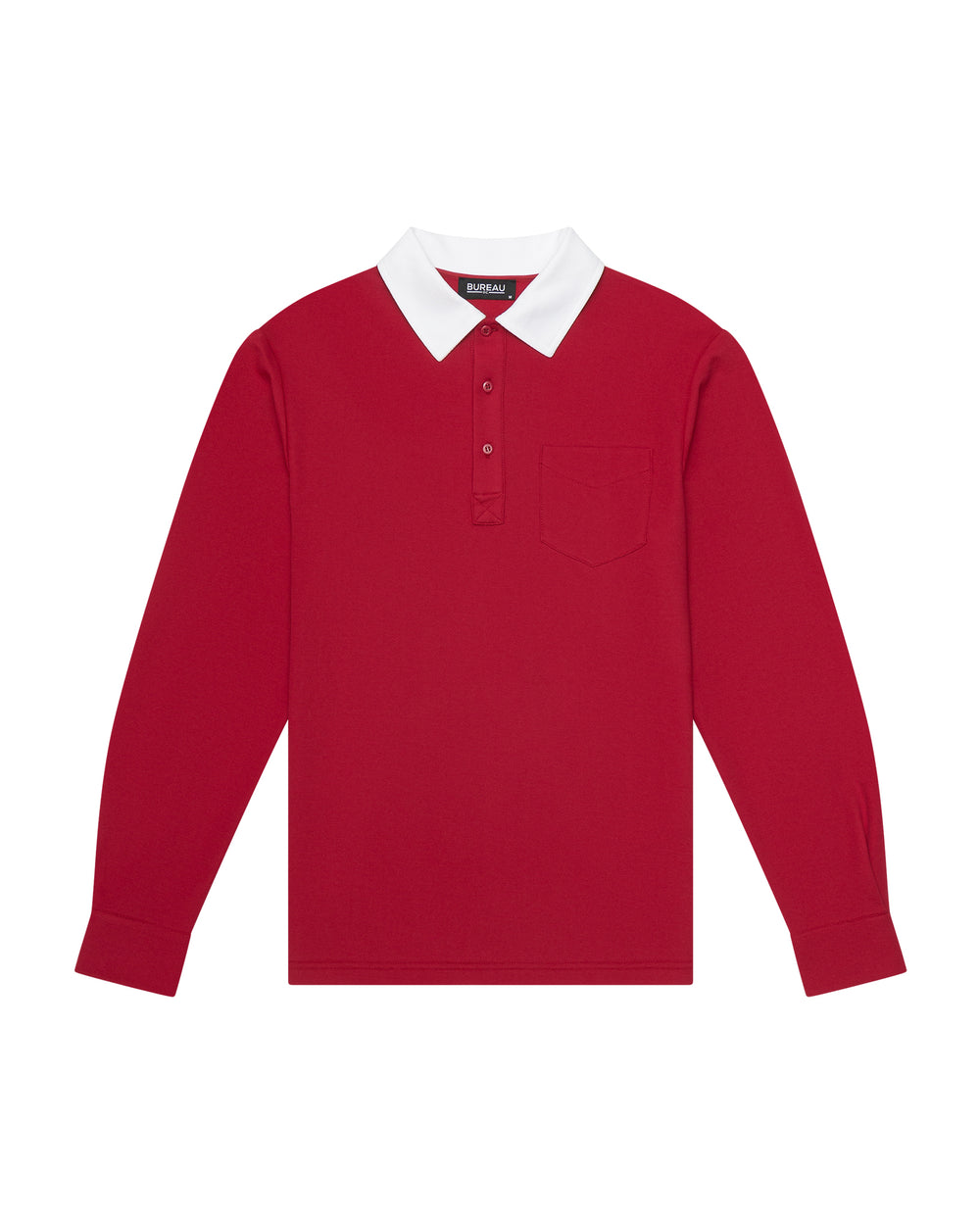 Two-Tone Long Sleeve Script Polo